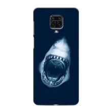 Силиконовый бампер с картинкой животных для Xiaomi Redmi Note 9 Pro (Пасть Акулы)