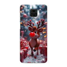 Яркий чехол для Xiaomi Redmi Note 9 Pro с Зимними Оленятами – Олень среди подарков