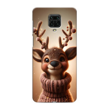 Яркий чехол для Xiaomi Redmi Note 9 Pro с Зимними Оленятами – Олень в свитере