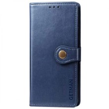 Кожаный чехол книжка GETMAN Gallant (PU) для Xiaomi Redmi Note 9 / Redmi 10X – Синий