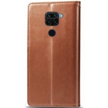 Кожаный чехол книжка GETMAN Gallant (PU) для Xiaomi Redmi Note 9 / Redmi 10X – Коричневый