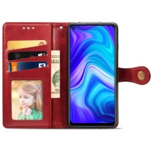 Кожаный чехол книжка GETMAN Gallant (PU) для Xiaomi Redmi Note 9 / Redmi 10X – Красный