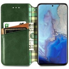 Шкіряний чохол-книжка GETMAN Cubic (PU) для Xiaomi Redmi Note 9 / Redmi 10X – Зелений