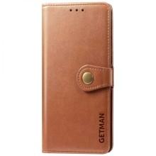 Шкіряний чохол-книжка GETMAN Gallant (PU) для Xiaomi Redmi Note 9 / Redmi 10X – Коричневий