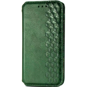 Шкіряний чохол-книжка GETMAN Cubic (PU) для Xiaomi Redmi Note 9 / Redmi 10X (Зелений)
