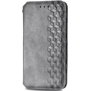 Шкіряний чохол-книжка GETMAN Cubic (PU) для Xiaomi Redmi Note 9 / Redmi 10X (Сірий)