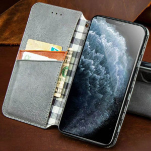 Шкіряний чохол-книжка GETMAN Cubic (PU) для Xiaomi Redmi Note 9 / Redmi 10X – Сірий