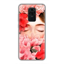 Чехлы (ART) Цветы на Xiaomi Redmi Note 9 (VPrint) (Глаза в цветах)