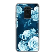 Чехлы (ART) Цветы на Xiaomi Redmi Note 9 (VPrint) (Голубые Бутоны)