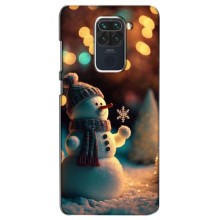 Чехлы на Новый Год Xiaomi Redmi Note 9 – Снеговик праздничный