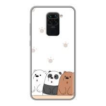 Чохли з зображенням різних тварин на Xiaomi Redmi Note 9 (Здивовані ведмедики)