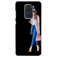 Чехол с картинкой Модные Девчонки Xiaomi Redmi Note 9 (Девушка со смартфоном)