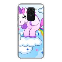 Чехол Unicorn на Xiaomi Redmi Note 9 (Радуга единорожка)