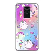 Чехол Unicorn на Xiaomi Redmi Note 9 (Радуга и Единорог)