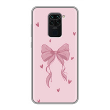 Чохол банти для Xiaomi Redmi Note 9 – Бант на рожевому