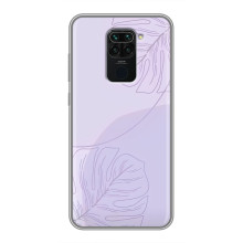 Чохол квітковий дизайн для Xiaomi Redmi Note 9 – Монстера фіолетова