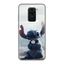 Чехол с рисунком Стич для Xiaomi Redmi Note 9 – Стич с цветочком