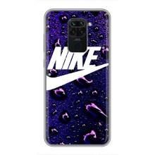 Чехол с логотипом Найк на Xiaomi Redmi Note 9 (Найк на фиолетовом)