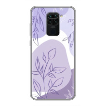 Силиконовый чехол с принтом в цветах на Xiaomi Redmi Note 9 – Фиолетовый дизайн