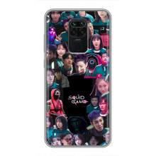 Чехол Гра в кальмара для Xiaomi Redmi Note 9 – Коллаж игры кальмара