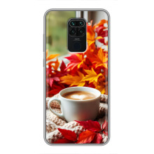 Чехол с уникальным дизайном «Осень с кофе» для Xiaomi Redmi Note 9