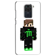 Чехлы для Xiaomi Redmi Note 9 (Персонажи Майн Крафт) (Зеленый мальчик)