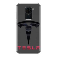 Силіконовий бампер з картинкою машини на Xiaomi Redmi Note 9 (Logo TESLA)