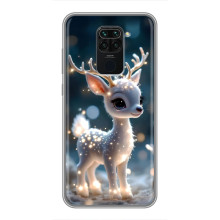 Яркий чехол для Xiaomi Redmi Note 9 с Зимними Оленятами – Блистающий оленёнок