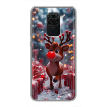 Яркий чехол для Xiaomi Redmi Note 9 с Зимними Оленятами – Олень среди подарков