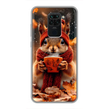 Друкований чохол 'Звірята з кавою' для Xiaomi Redmi Note 9 – Білка з кавою