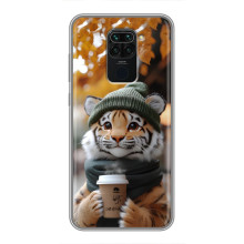 Друкований чохол 'Звірята з кавою' для Xiaomi Redmi Note 9 – Тигр з кавою