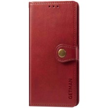 Кожаный чехол книжка GETMAN Gallant (PU) для Xiaomi Redmi Note 9s / Note 9 Pro / Note 9 Pro Max – Красный