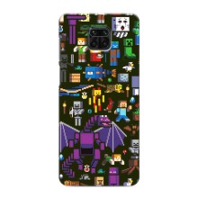 Чохол Майнкрафт на Xiaomi Redmi Note 9S (AlphaPrint) Minecraft (Колаж Майнкрафт)