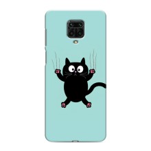 Чехол с милыми котиками на Сяоми Редми Ноут 9s – Черный кот