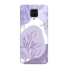 Силиконовый чехол с принтом в цветах на Xiaomi Redmi Note 9S – Фиолетовый дизайн