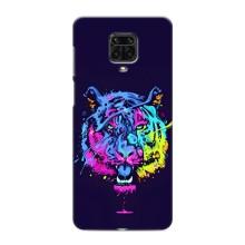 Силиконовый бампер с картинкой животных для Xiaomi Redmi Note 9S (Тигр-Арт)