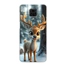 Яскравий чохол для Xiaomi Redmi Note 9S з Зимові Оленята – Оленятко в лісі