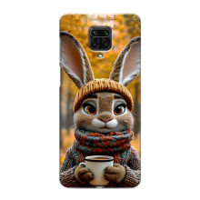 Печатный чехол «Зверята с кофе» для Xiaomi Redmi Note 9S – Зайчик с кофе