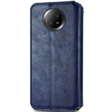 Кожаный чехол-книжка GETMAN Cubic (PU) для Xiaomi Redmi Note 9 5G / Note 9T – Синий