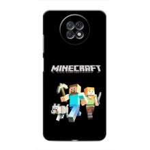 Чехол Майнкрафт на Xiaomi Redmi Note 9T (AlphaPrint) Minecraft (герои Minecraft)