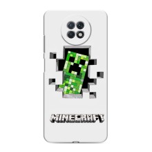 Чехол Майнкрафт на Xiaomi Redmi Note 9T (AlphaPrint) Minecraft (крипер Майнкрафт)