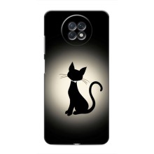 Чехол с принтом для Xiaomi Redmi Note 9T (AlphaPrint) Модные коты – Силуэт котика