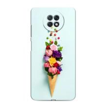 Чохли з тематикою "КВІТИ" на Xiaomi Redmi Note 9T (Квітка-морозиво)