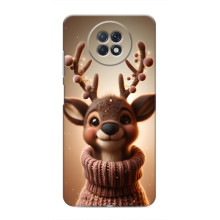 Яркий чехол для Xiaomi Redmi Note 9T с Зимними Оленятами – Олень в свитере