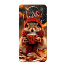 Печатный чехол «Зверята с кофе» для Xiaomi Redmi Note 9T – Белка с кофе