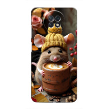 Печатный чехол «Зверята с кофе» для Xiaomi Redmi Note 9T – Медведь с кофе