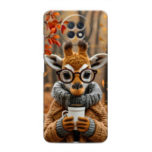 Печатный чехол «Зверята с кофе» для Xiaomi Redmi Note 9T – Жираф с кофе