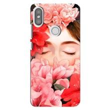 Чехлы (ART) Цветы на Xiaomi Redmi S2 (VPrint) (Глаза в цветах)