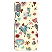 Чехлы для любимой на Сяомі Редмі С2 (VPrint) (Сердечки)