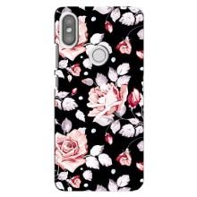 Чехлы с Цветами для Xiaomi Redmi S2 (VPrint) (Цветочки на черном)